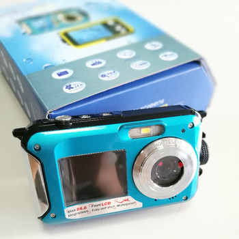 工廠直銷雙屏防水數碼相機 2400萬微距高清水下攝影機，支持一件代發及攝影攝像服務